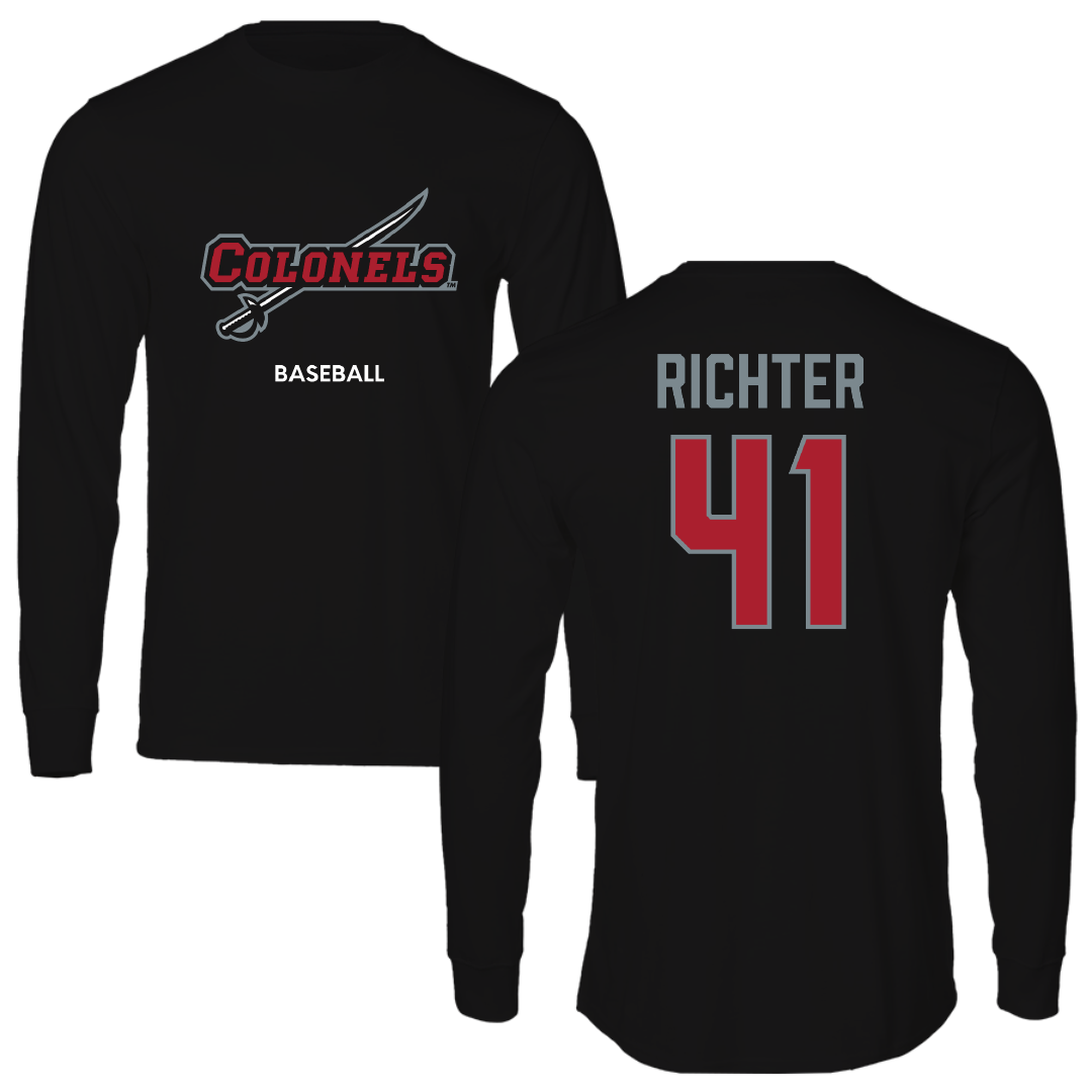 Nicholls State University Baseball Black Colonels Performance Long Sleeve - #41 Chase Richter