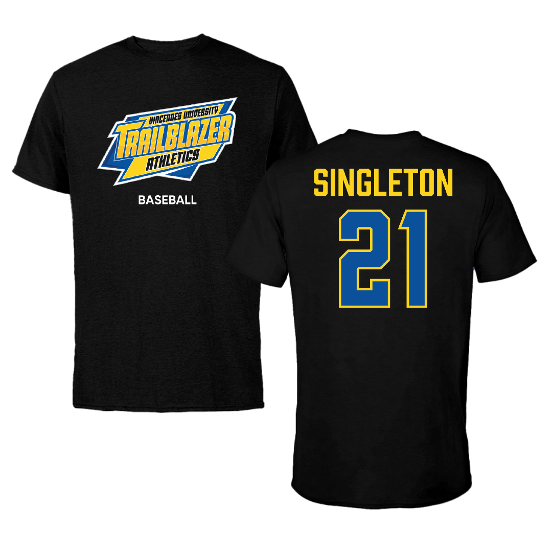 Vincennes University Baseball Black Tee - #21 Tyler Singleton