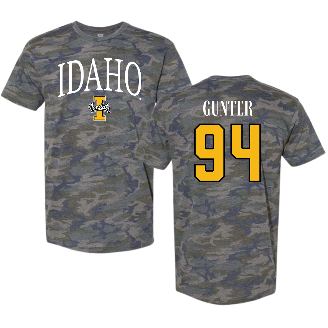 University of Idaho Football Vintage Camo Tee - #94 Payton Gunter
