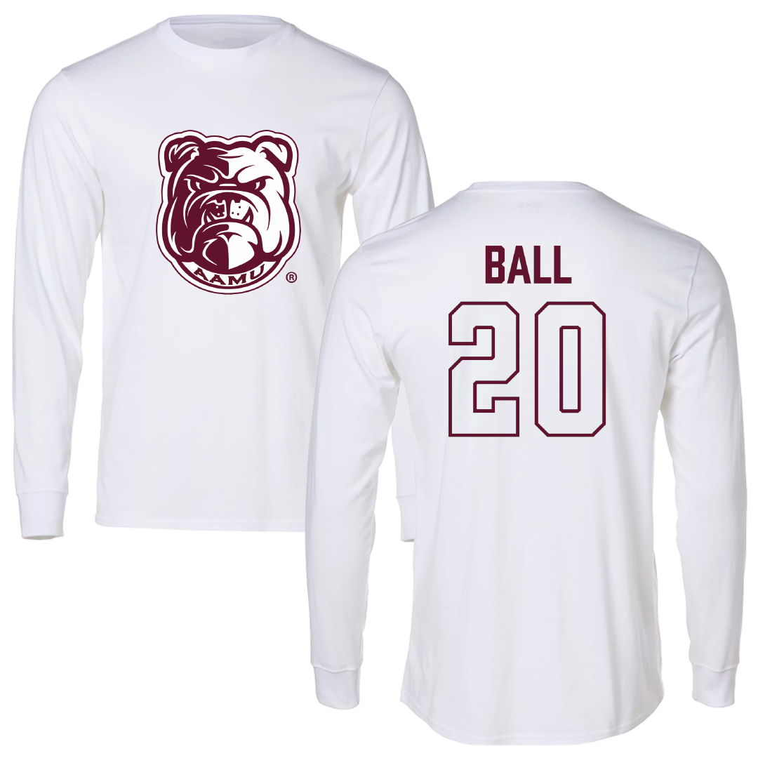 Alabama A&M University Baseball White Long Sleeve - #20 Kameron Ball