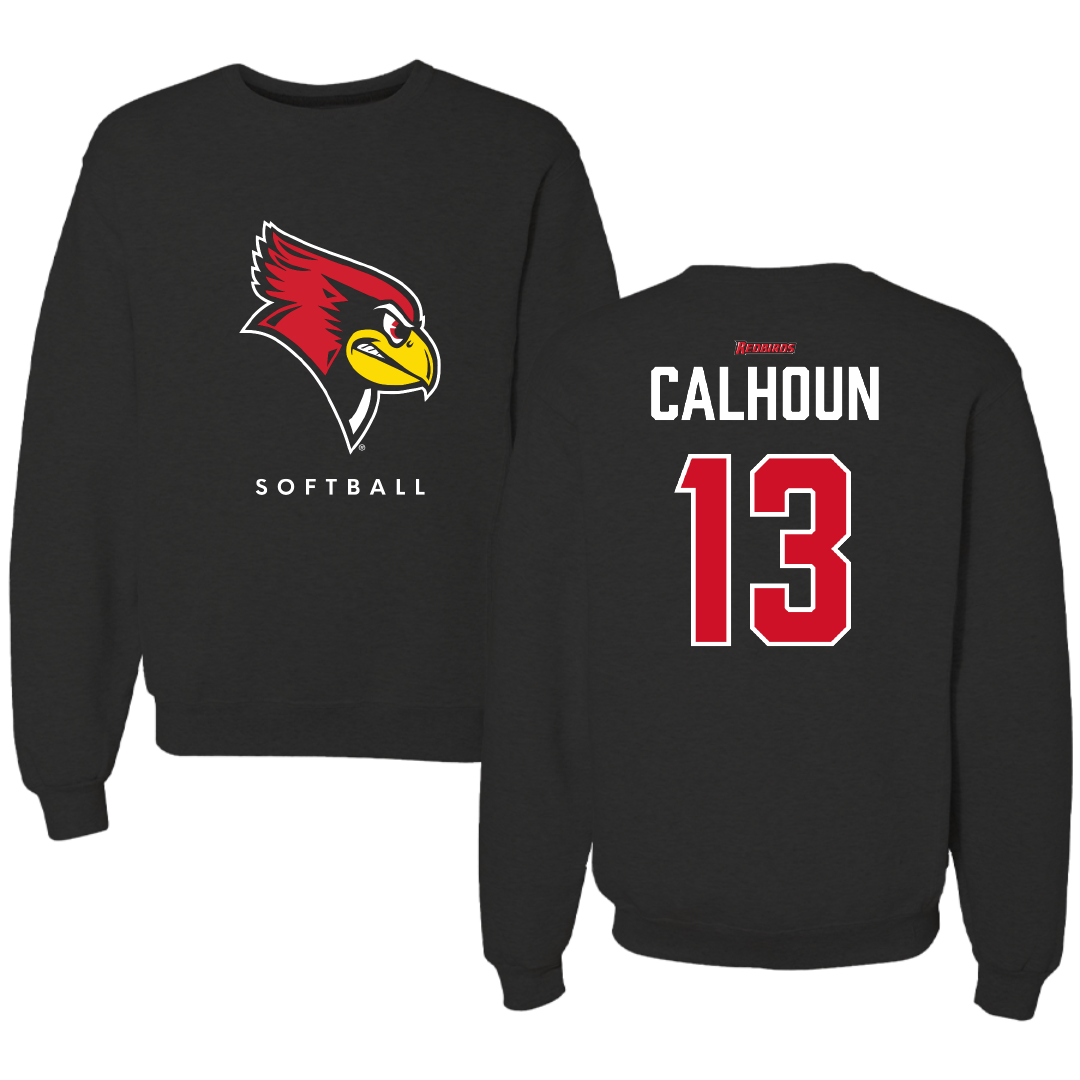 Illinois State University Softball Black Mascot Crewneck - #13 Morgan Calhoun