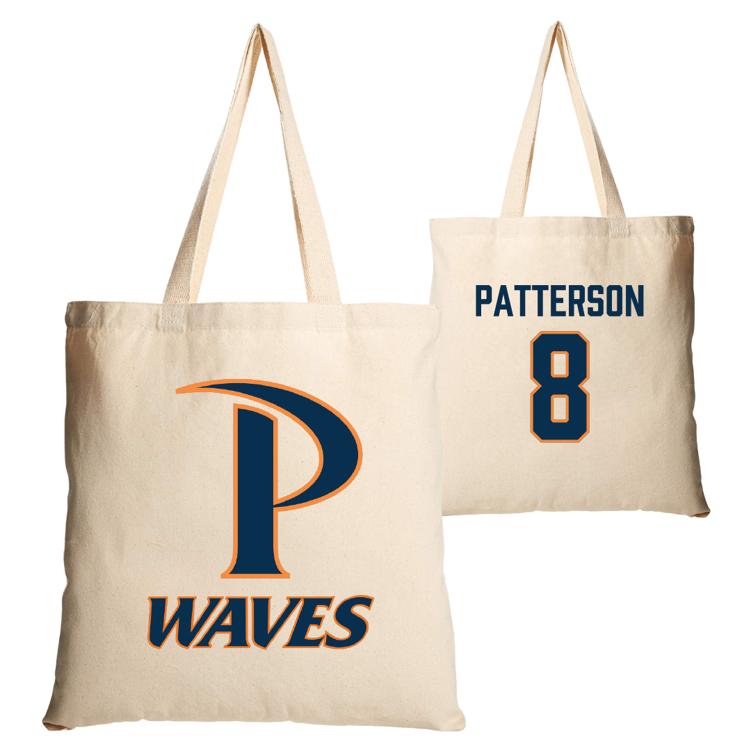 Pepperdine University Baseball Tan Canvas Tote Bag - #8 Daniel Patterson