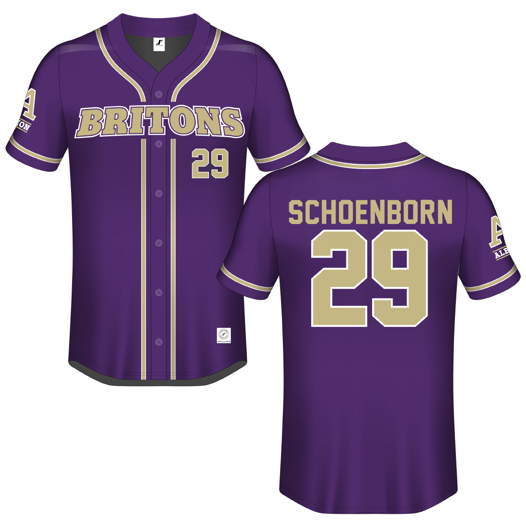 Albion College Purple Button-Down Jersey - #29 Sydney Schoenborn