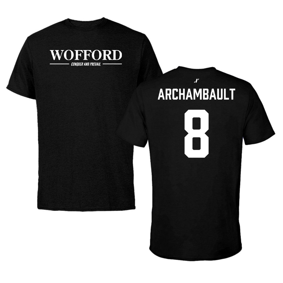 Wofford College Softball Black General Performance Tee - #8 Lauren Archambault