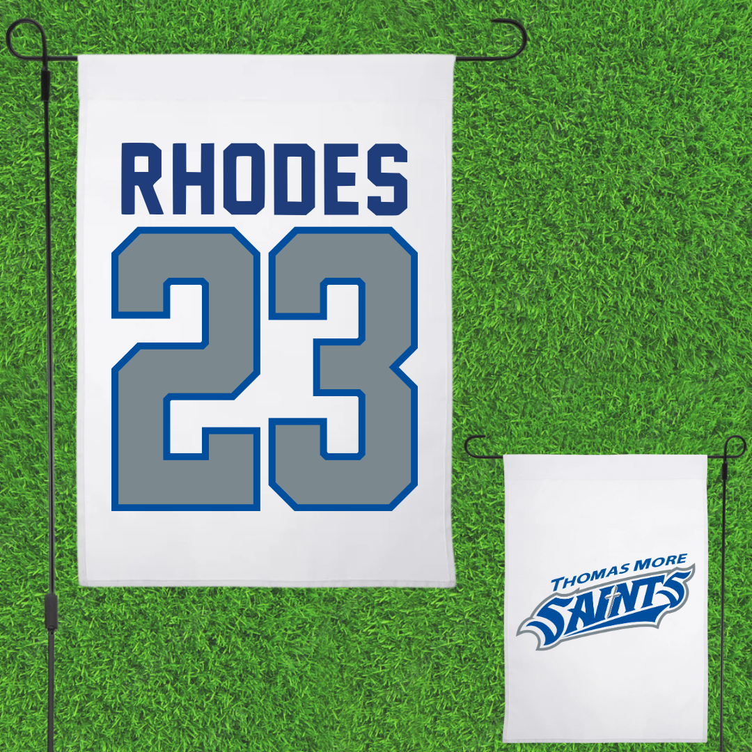 Thomas More University Lacrosse White Garden Flag - #23 Miles Rhodes