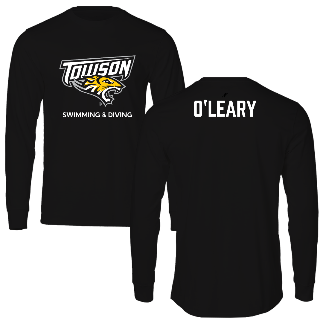 Towson University Swimming & Diving Black Performance Long Sleeve - Abby O'Leary