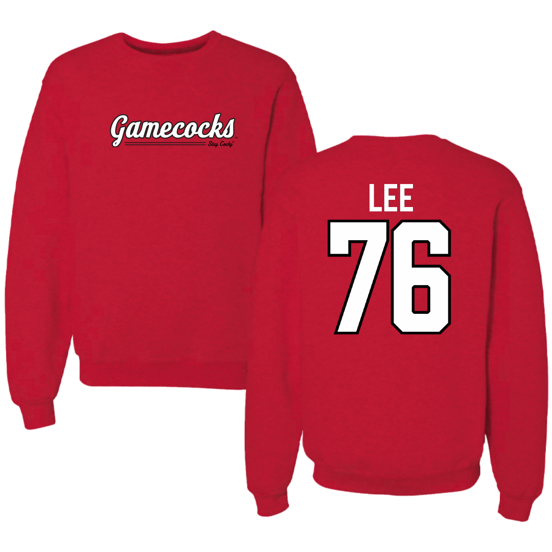 Jacksonville State University Football Red General Crewneck - #76 Marvin Lee