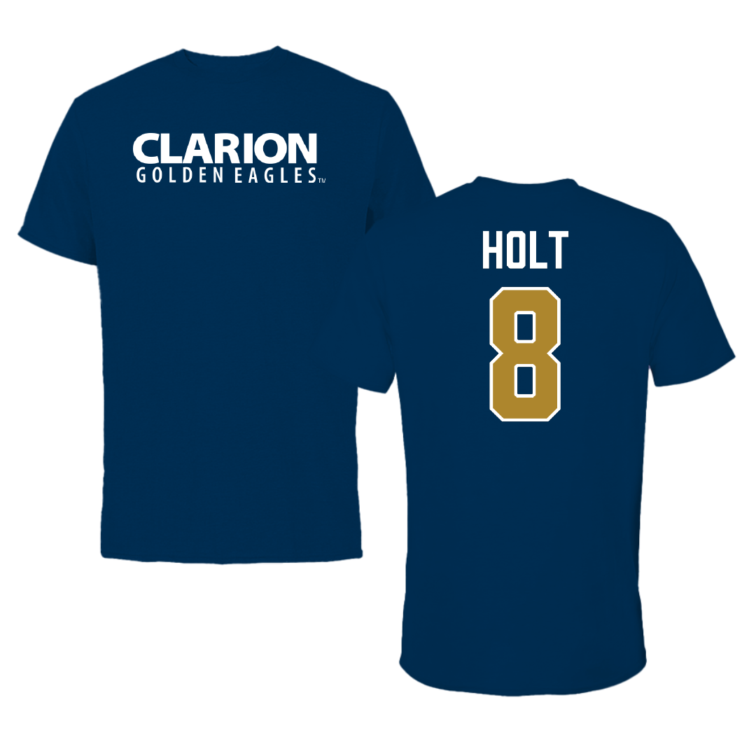 PennWest Clarion Baseball Navy Performance Tee - #8 Tyler Holt