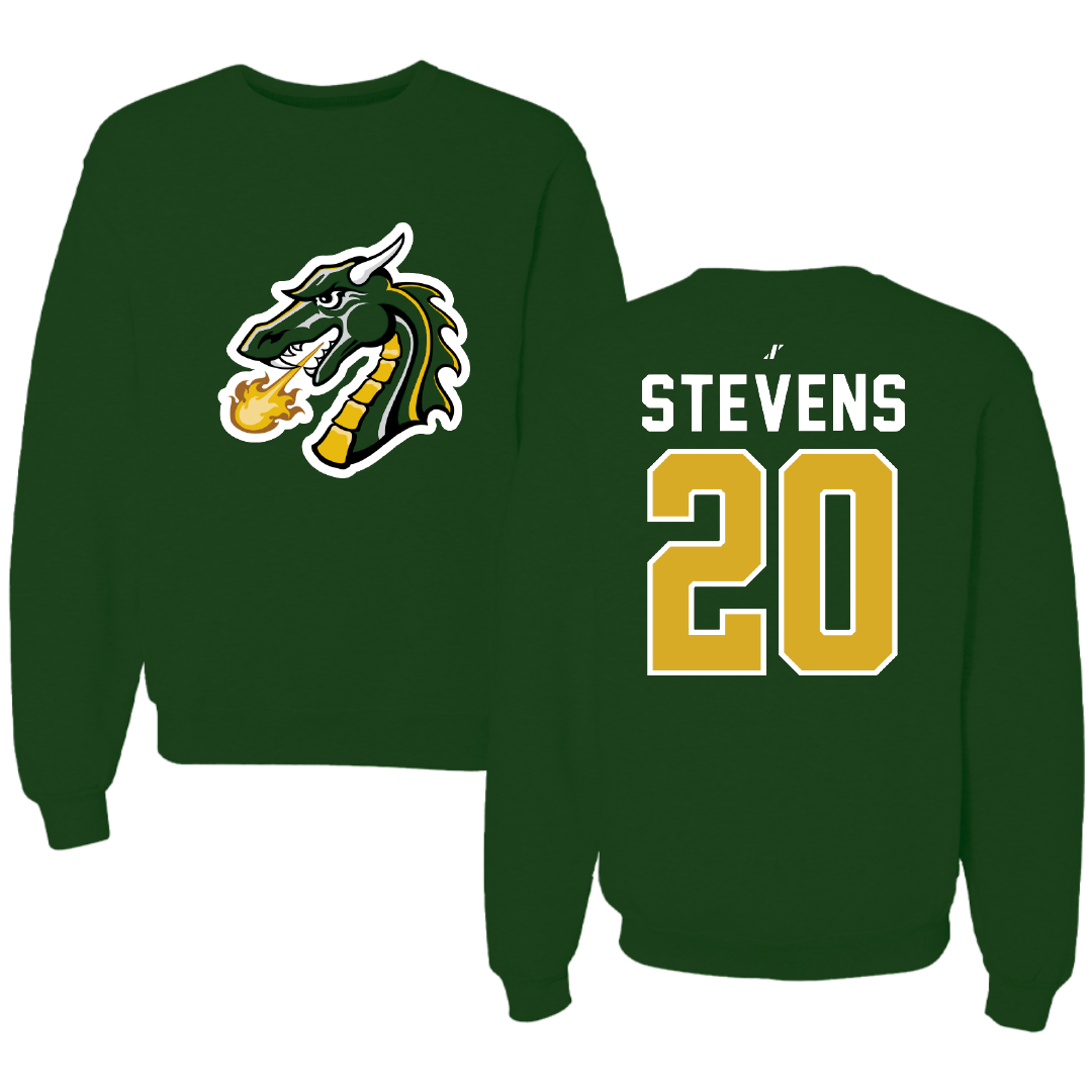 Tiffin University Softball Forest Green Crewneck - #20 Caylin Stevens