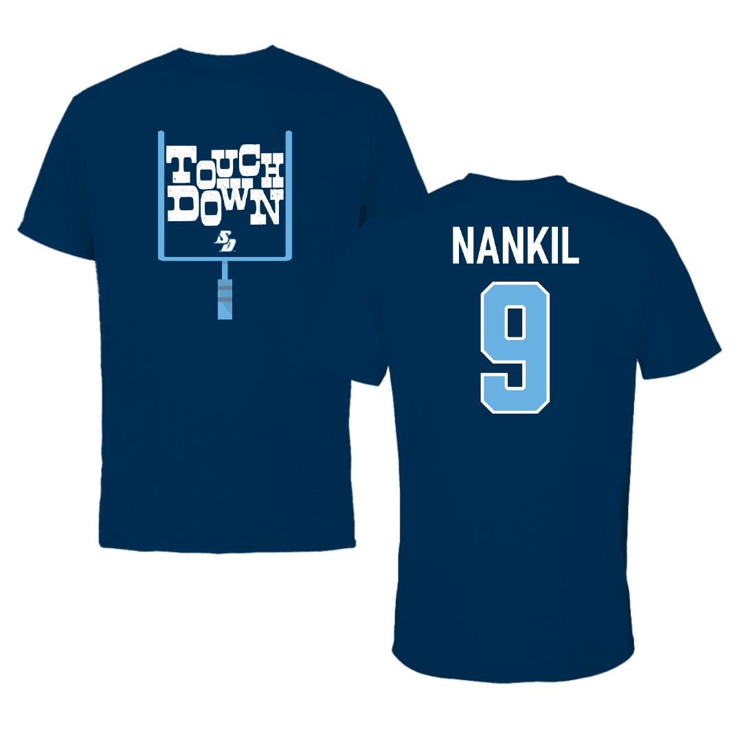 University of San Diego Football Navy Touchdown Tee - #9 Dom Nankil