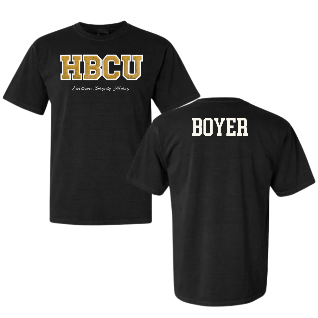 Alabama State University TF and XC Black HBCU Varsity Comfort Colors Tee - Alisha Boyer