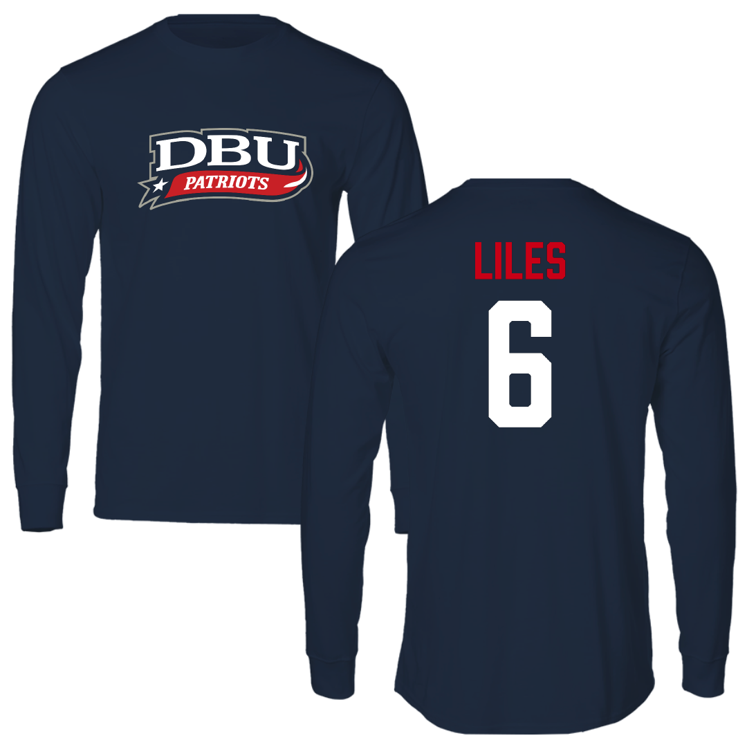 Dallas Baptist University Lacrosse (M) Navy Long Sleeve - #6 William Liles