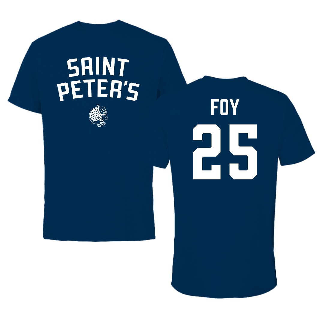 Saint Peter's University Softball Navy Performance Tee - #25 Kayla Foy