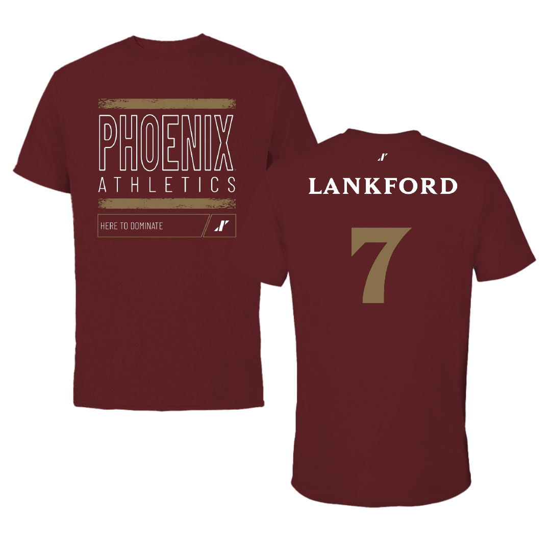 Elon University Football Maroon Dominate Tee - #7 William Lankford