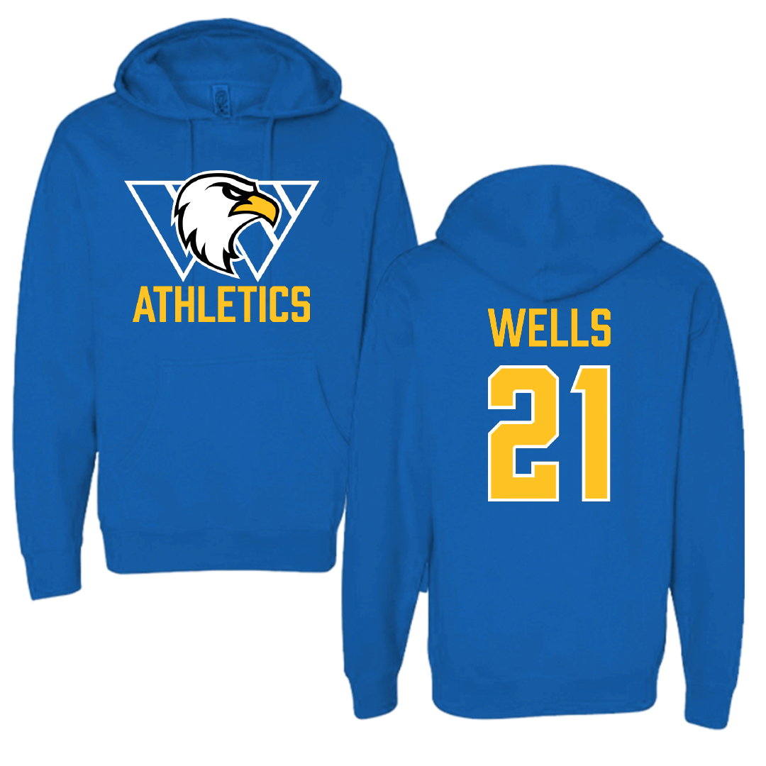Williams Baptist University Softball Blue Hoodie - #21 Katie Wells