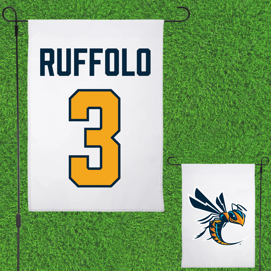 Cedarville University Basketball White Garden Flag - #3 Anthony Ruffolo