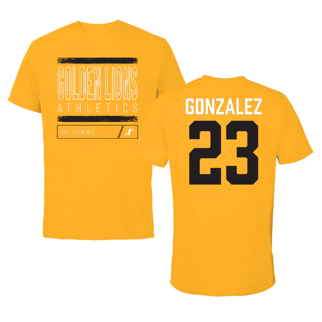 University of Arkansas-Pine Bluff Softball Gold Dominate Performance Tee - #23 Ariana Gonzalez