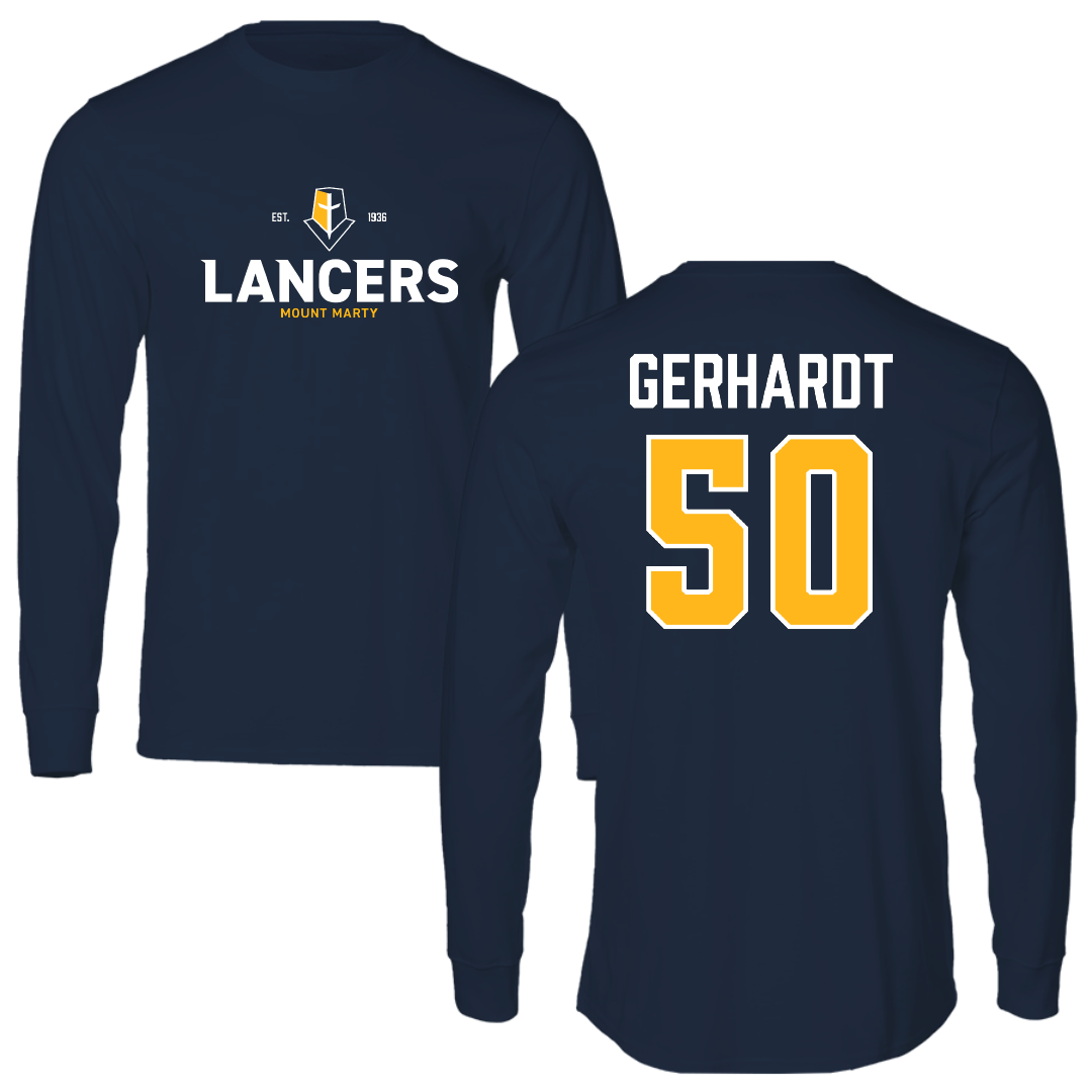 Mount Marty University Football Navy General Long Sleeve - #50 Ryder Gerhardt