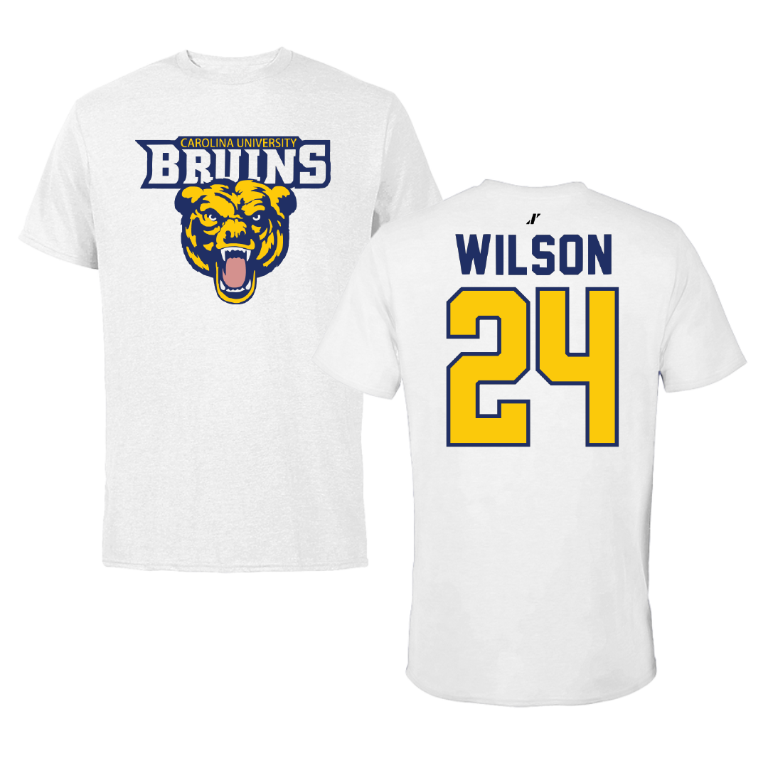 Carolina University Softball White Performance Tee - #24 Emily Wilson