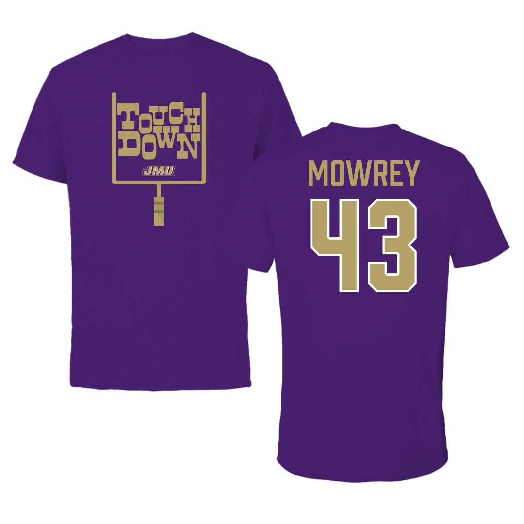 James Madison University Football Purple Touchdown Performance Tee - #43 Jack Mowrey