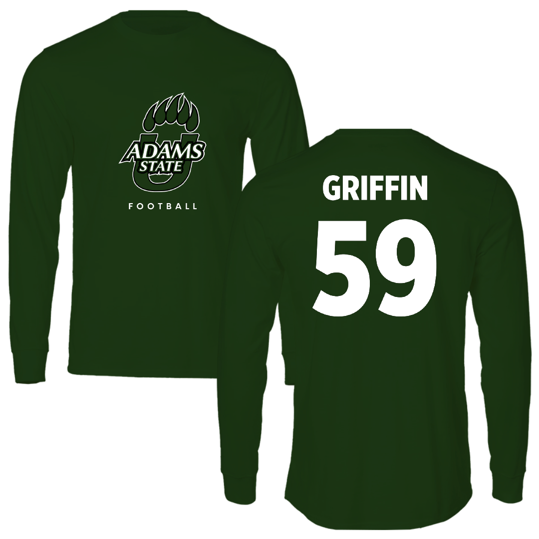 Adams State University Football Forest Green Performance Long Sleeve - #59 Tyler Griffin