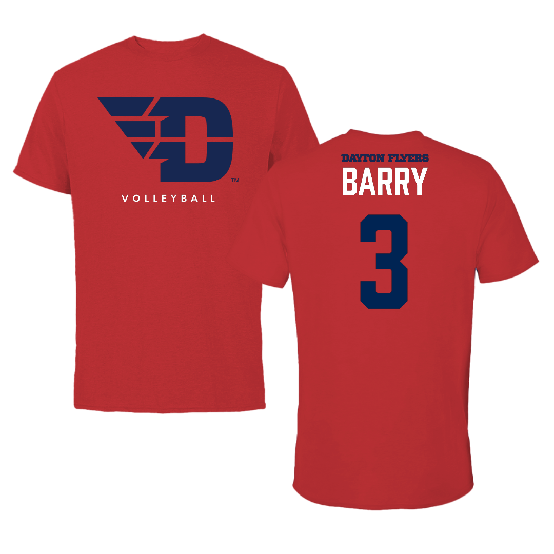 University of Dayton Volleyball Red Tee - #3 Lily Barry