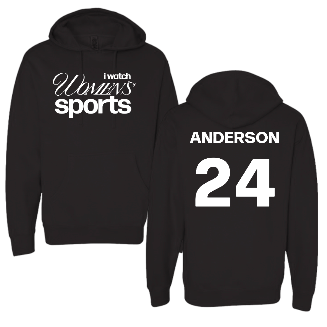 Central Michigan University Basketball Black WHM Hoodie - #24 Taylor Anderson