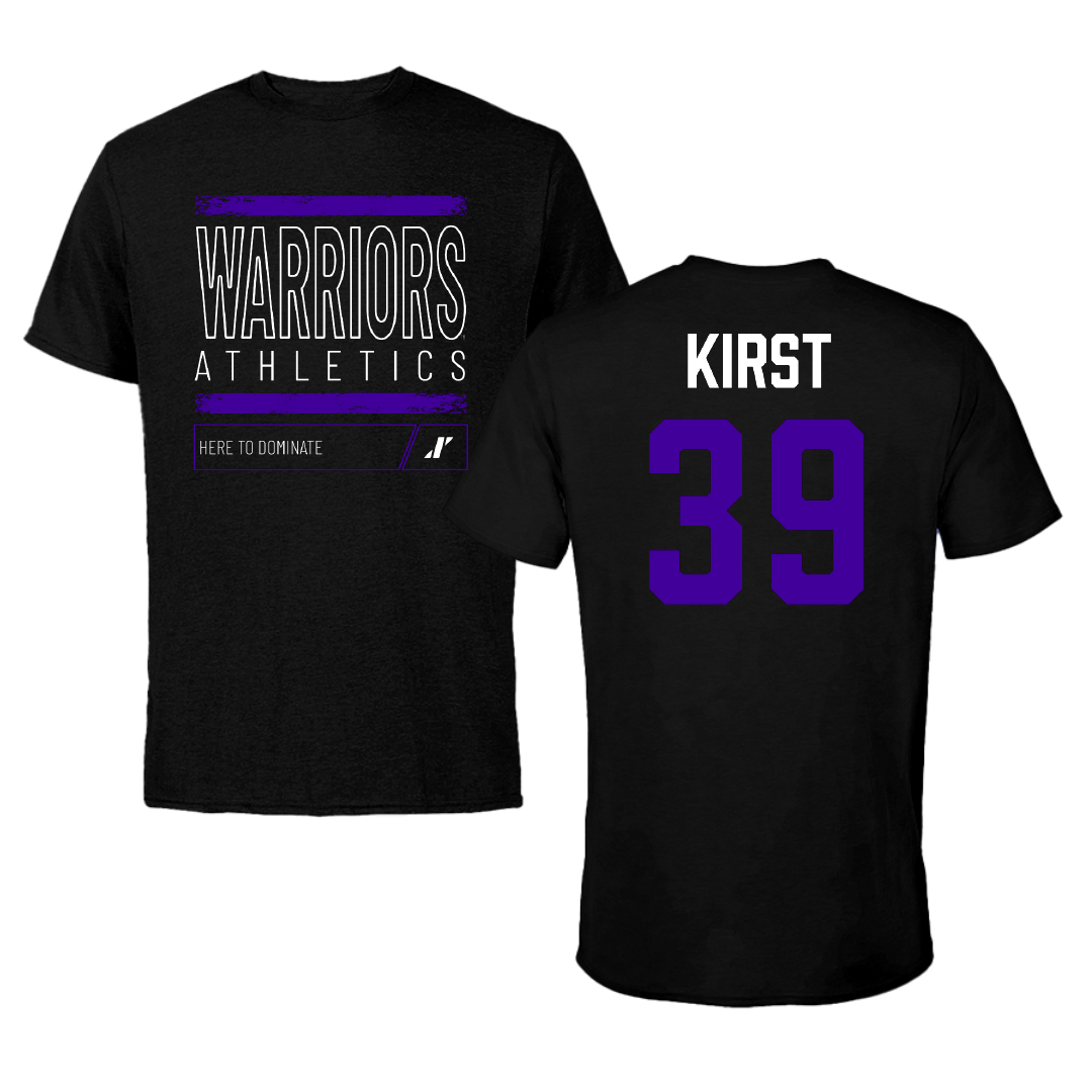 Winona State University Baseball Black Dominate Performance Tee - #39 Boone Kirst