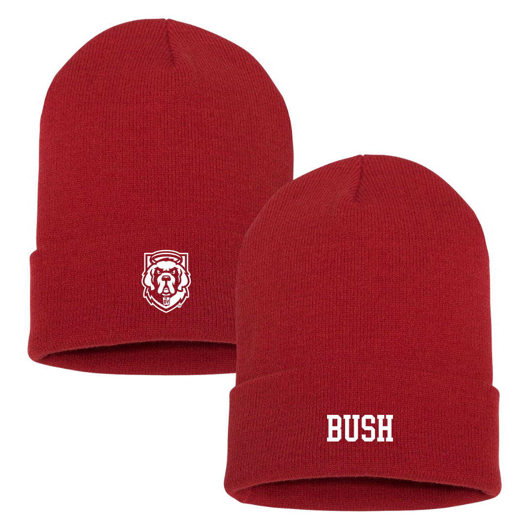 D'Youville University Lacrosse (M) Red Beanie - #3 Jacob Bush