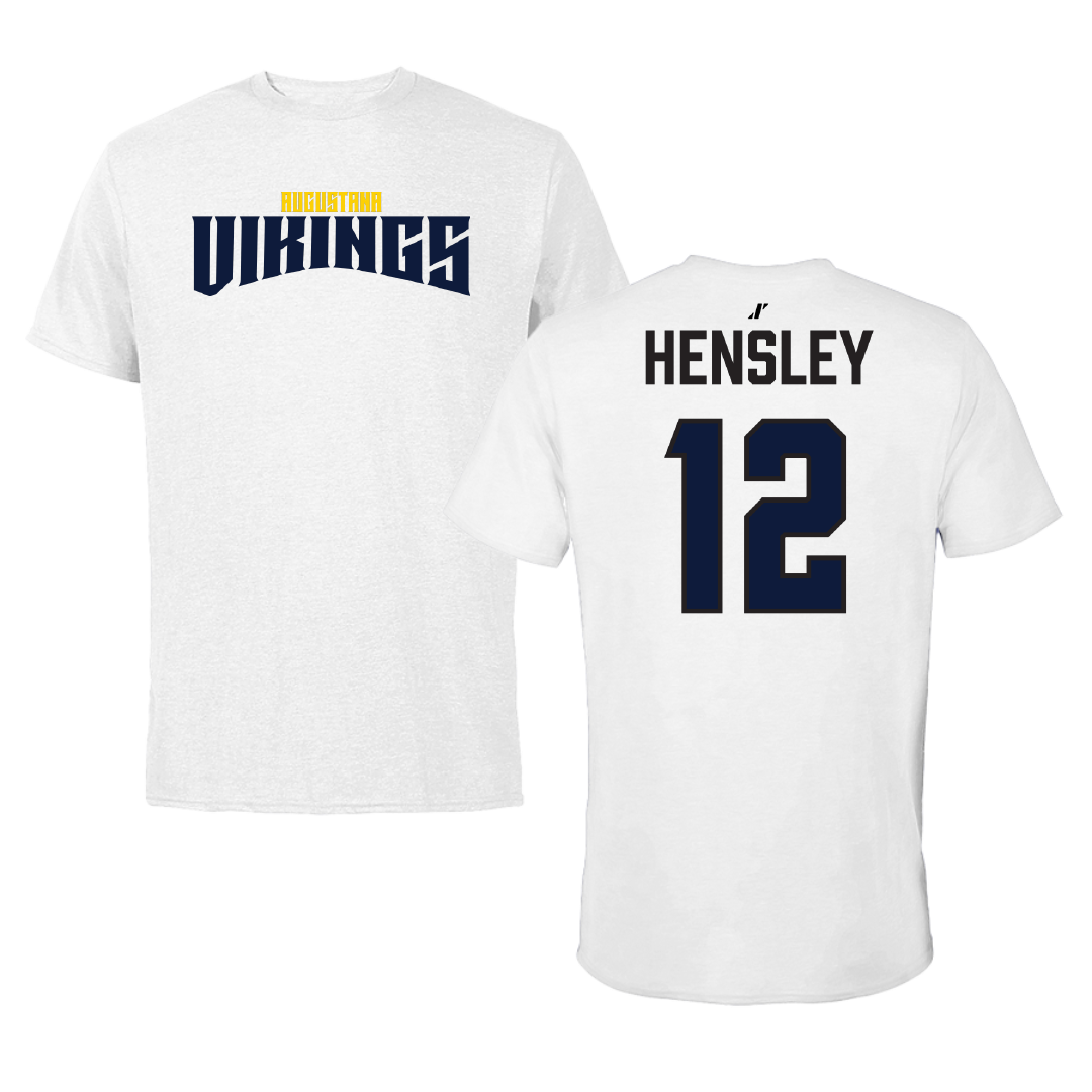 Augustana University (South Dakota) Football White Classic Performance Tee - #12 Gunnar Hensley