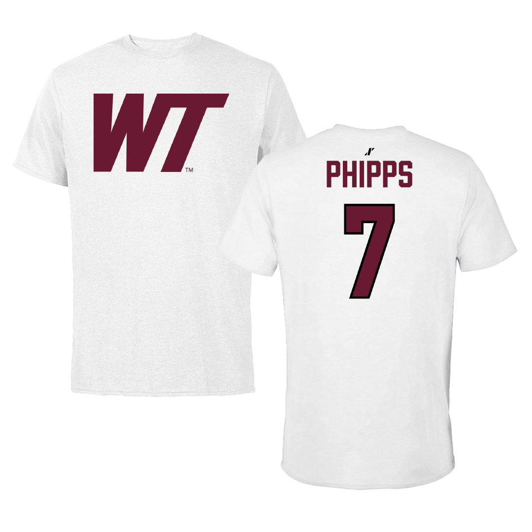 West Texas A&M University Football White Performance Tee - #7 Zach Phipps