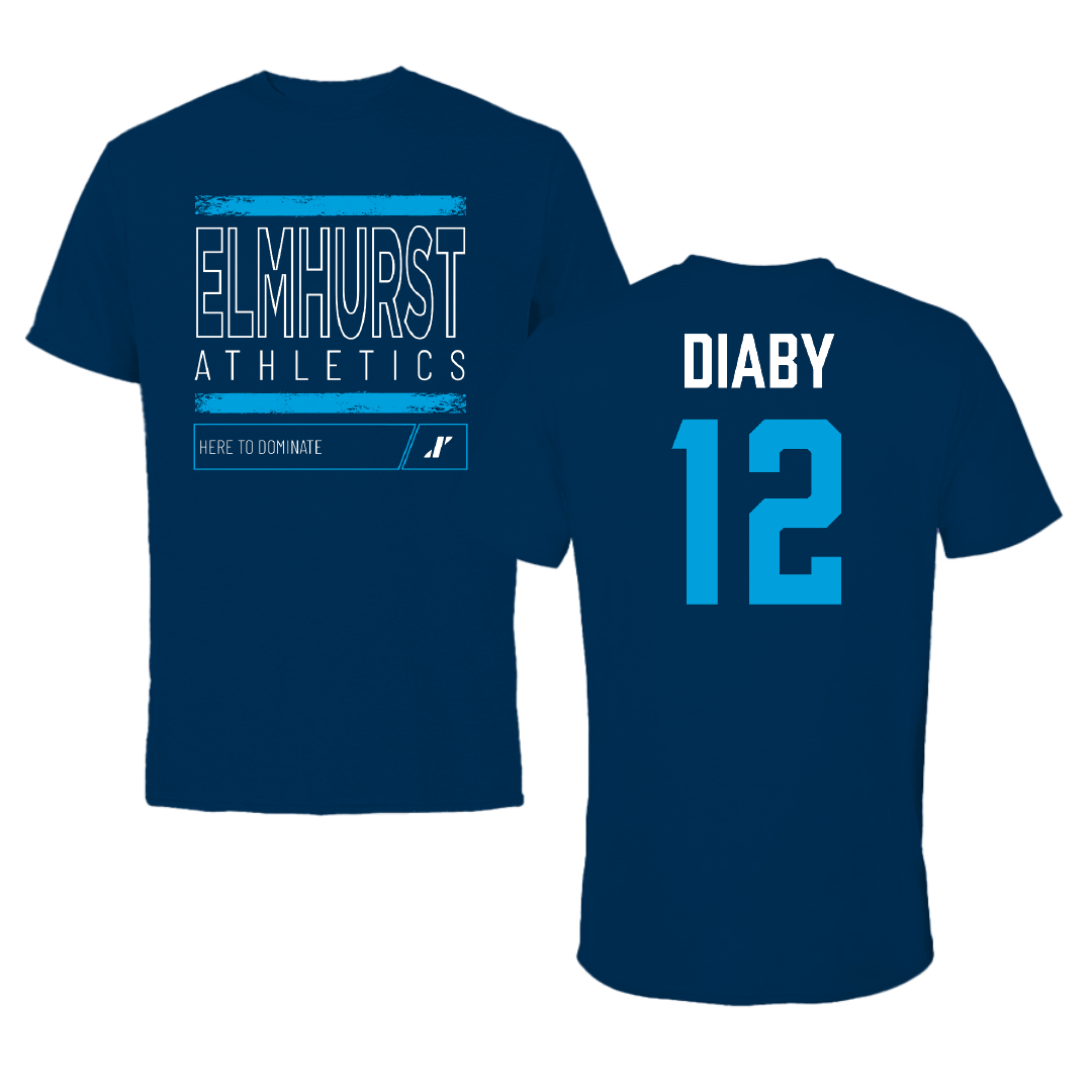 Elmhurst University Basketball (W) Navy Dominate Performance Tee - #12 Alma Diaby