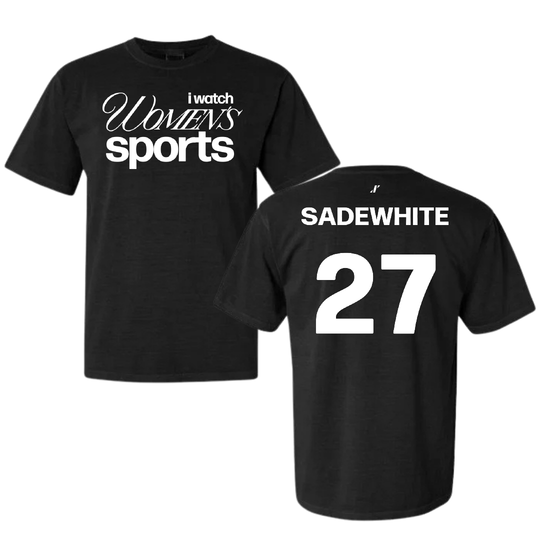 Southwest Baptist University Softball Black WHM Comfort Colors Tee - #27 Lucy Sadewhite