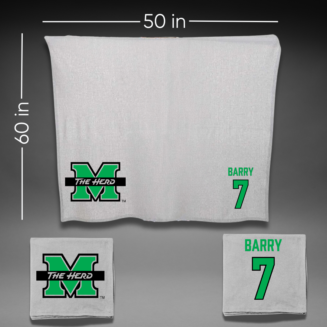 Marshall University Volleyball Gray Blanket - #7 Elli Barry