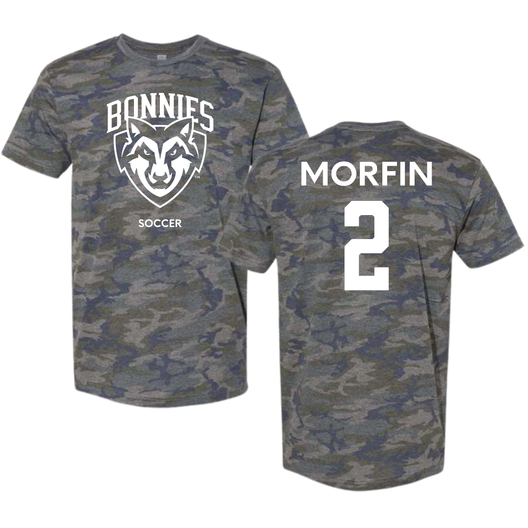 St. Bonaventure University Soccer (M) Vintage Camo Tee - #2 Sean Morfin