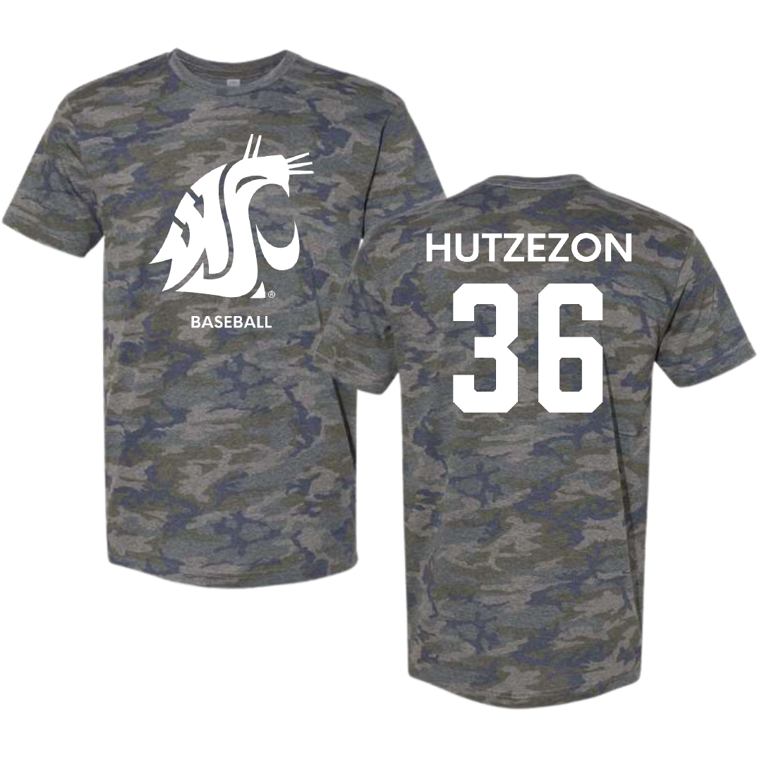 Washington State University Baseball Vintage Camo Tee - #36 Ingmar Hutzezon