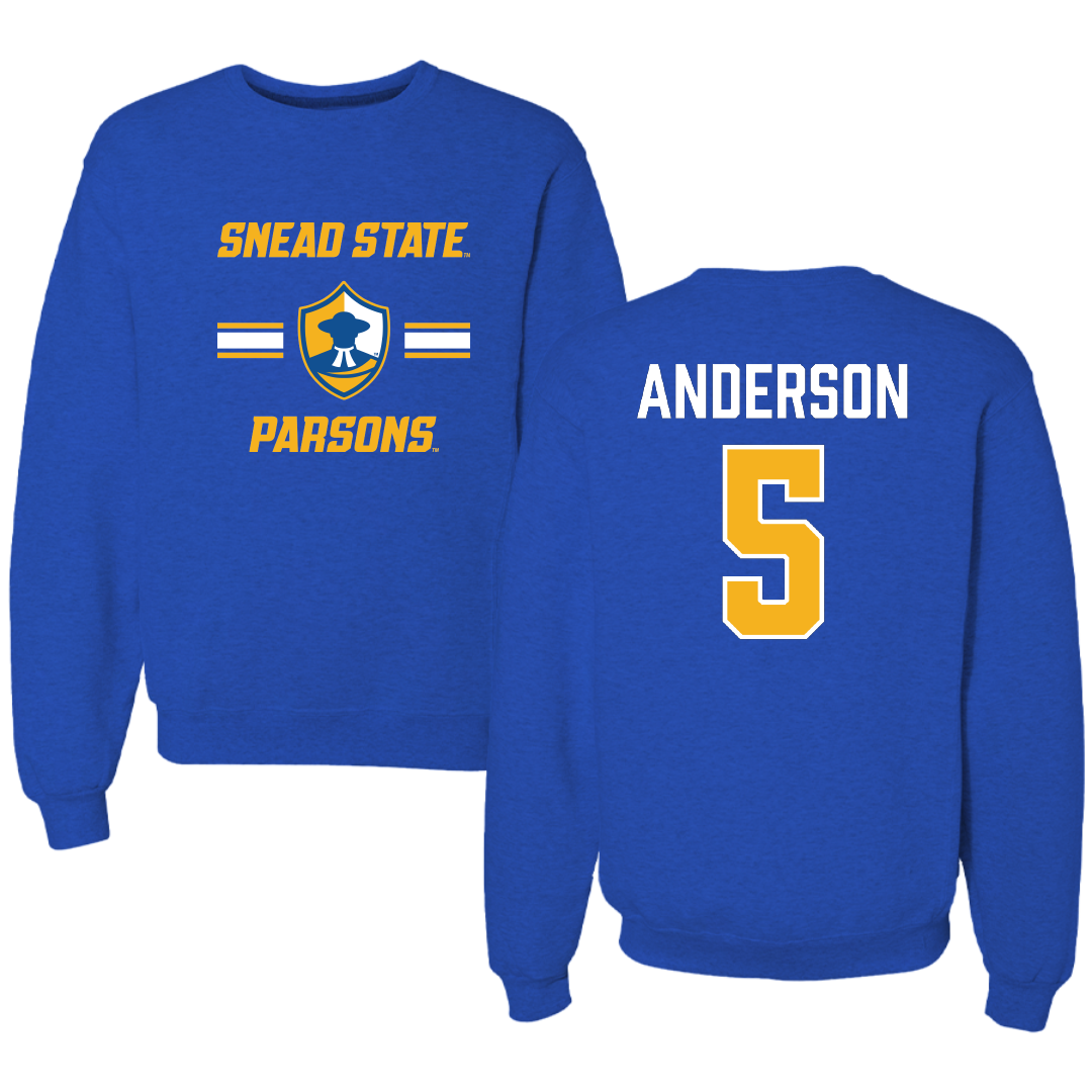 Snead State Community College Baseball Blue General Crewneck - #5 Mac Anderson