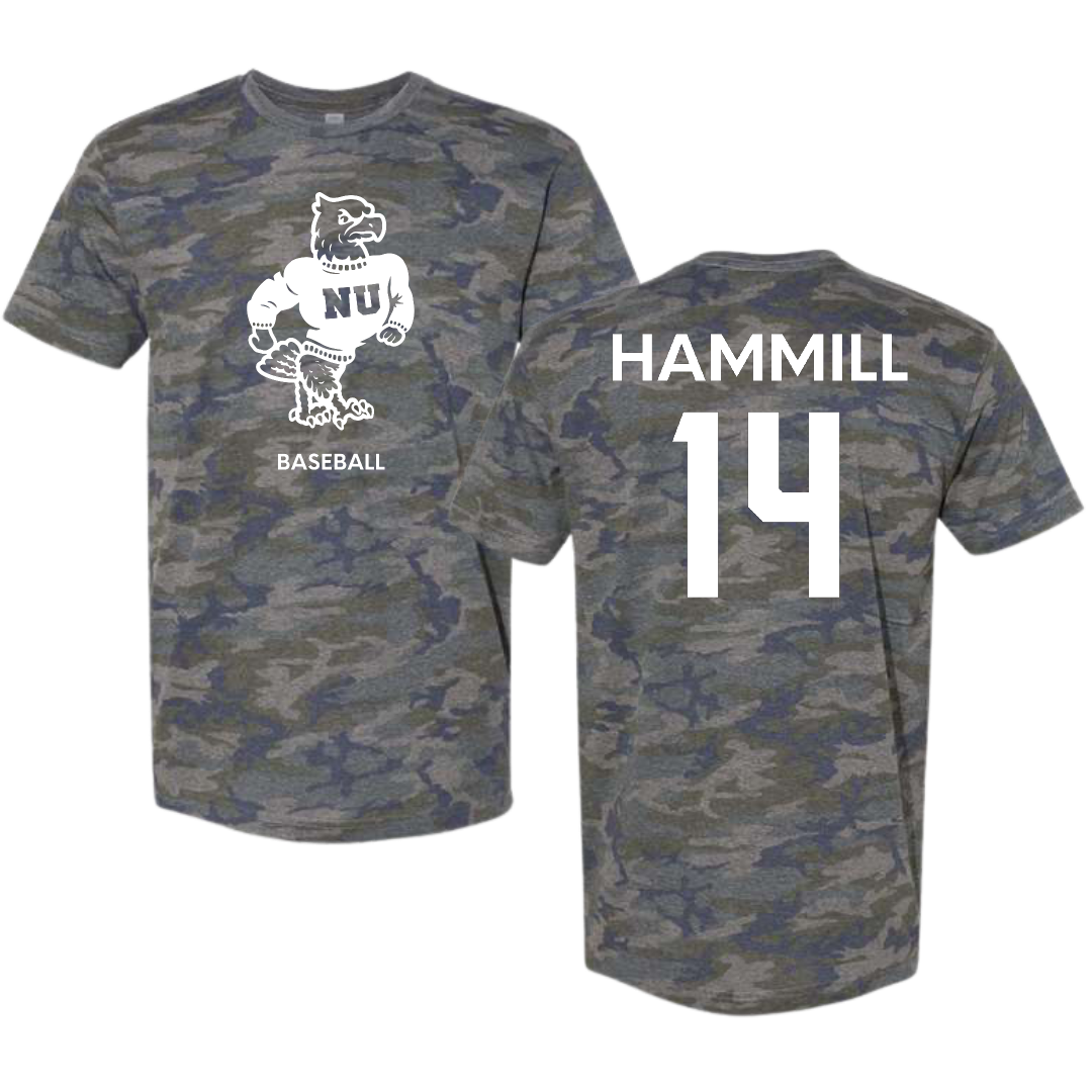 Niagara University Baseball Vintage Camo Tee - #14 Elijha Hammill