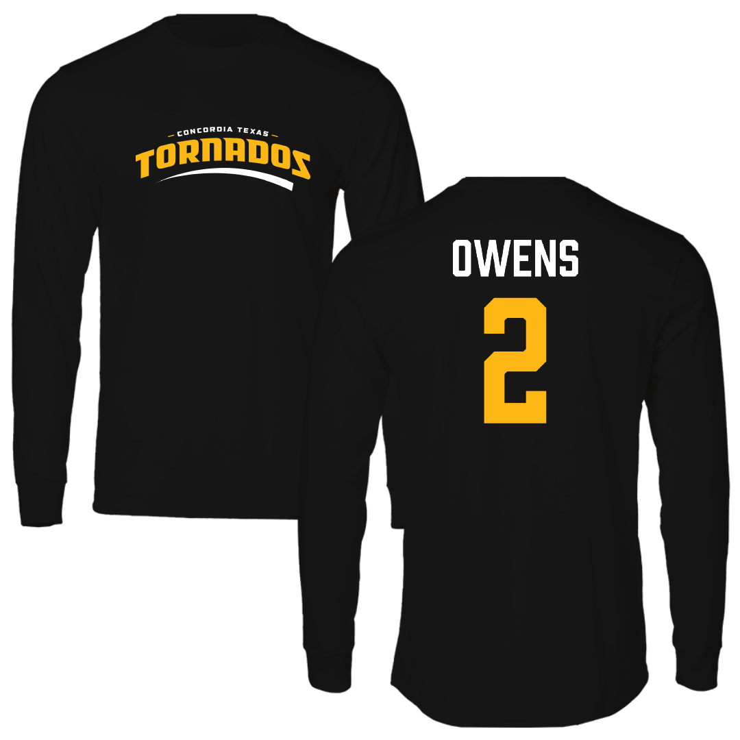 Concordia University (Texas) Flag Football (W) Black Performance Long Sleeve - #2 Anaya Owens