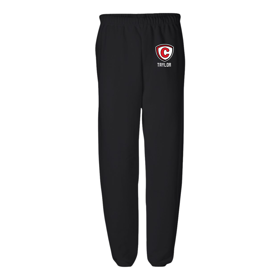 Carthage College Football Black Sweatpants - #34 Isaiah Taylor