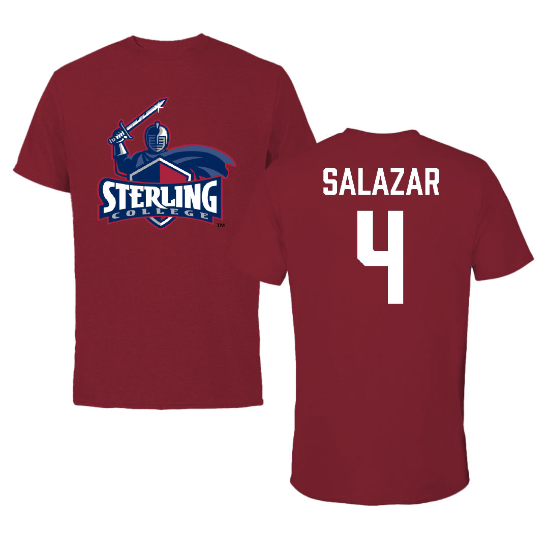 Sterling College Basketball Cardinal Tee - #4 Cameron Salazar