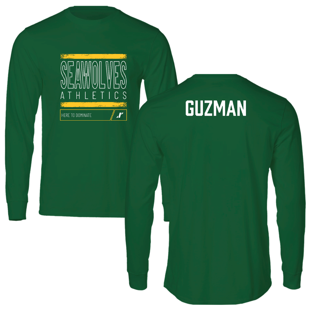 University of Alaska Anchorage TF and XC Green Dominate Long Sleeve - Zuriel Guzman