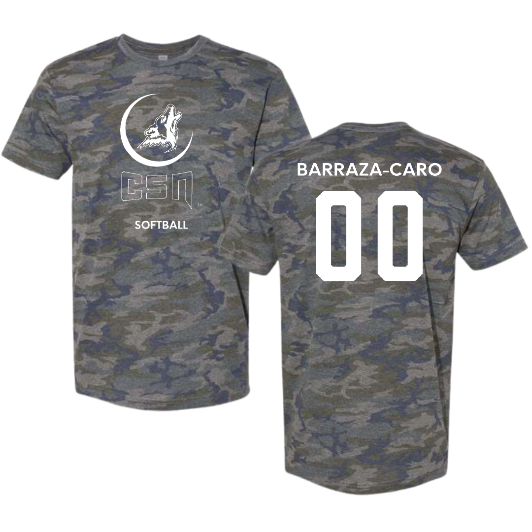 College of Southern Nevada Softball Vintage Camo Tee - #00 Jimena Barraza-Caro