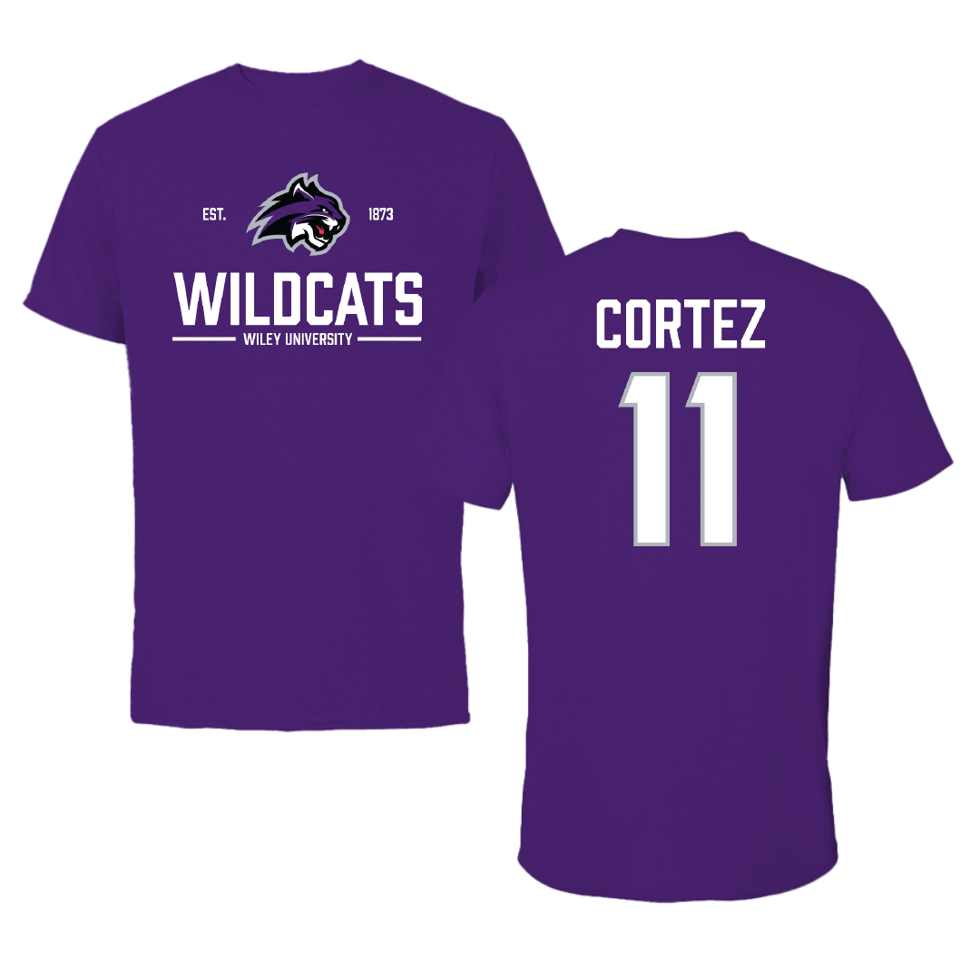 Wiley University Volleyball (W) Purple General Tee - #11 Nadia Cortez