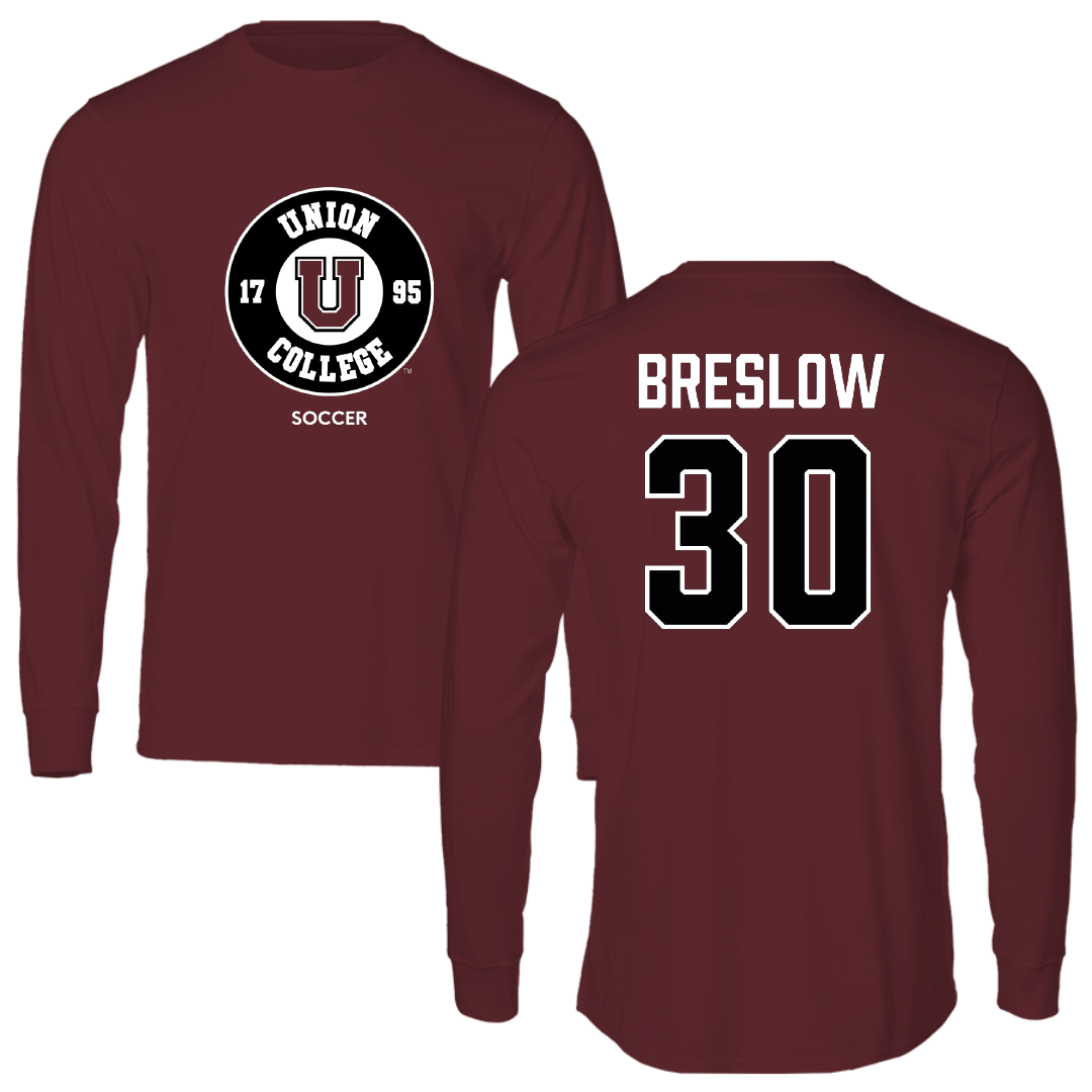 Union College Soccer (M) Maroon Long Sleeve - #30 Brian Breslow