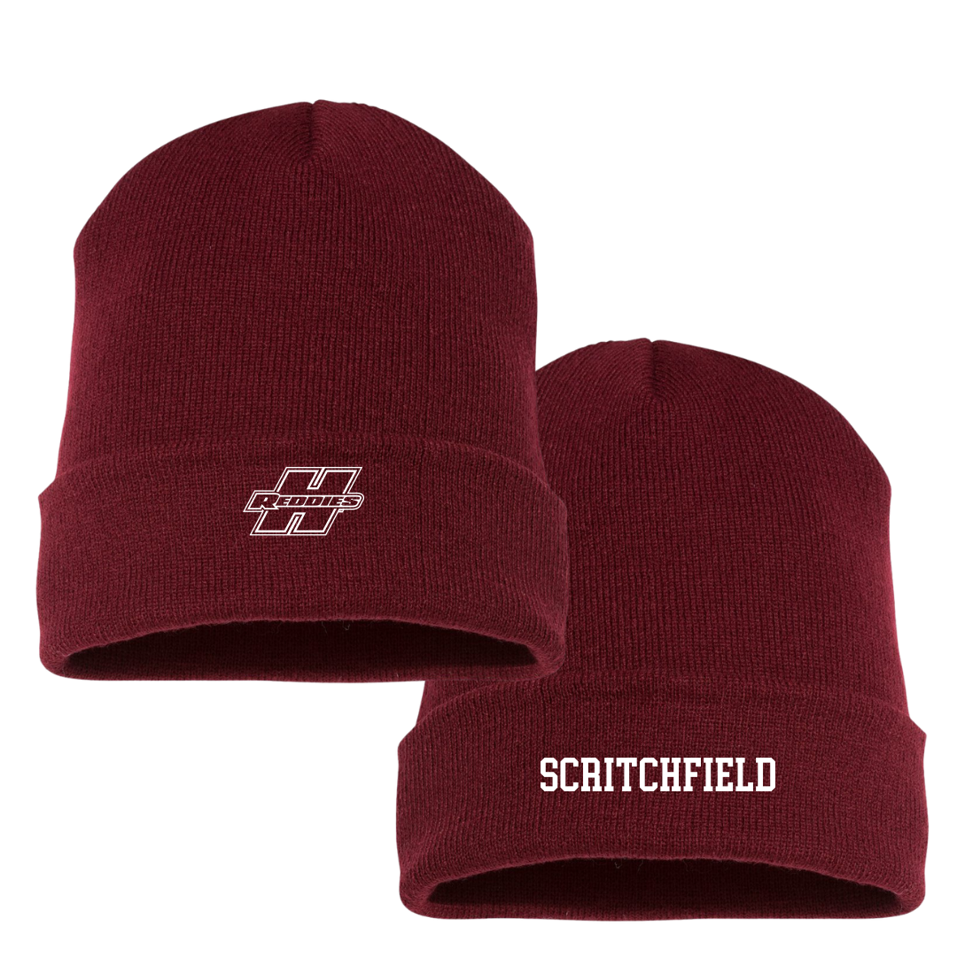 Henderson State University Baseball Maroon Beanie - #19 Austin Scritchfield