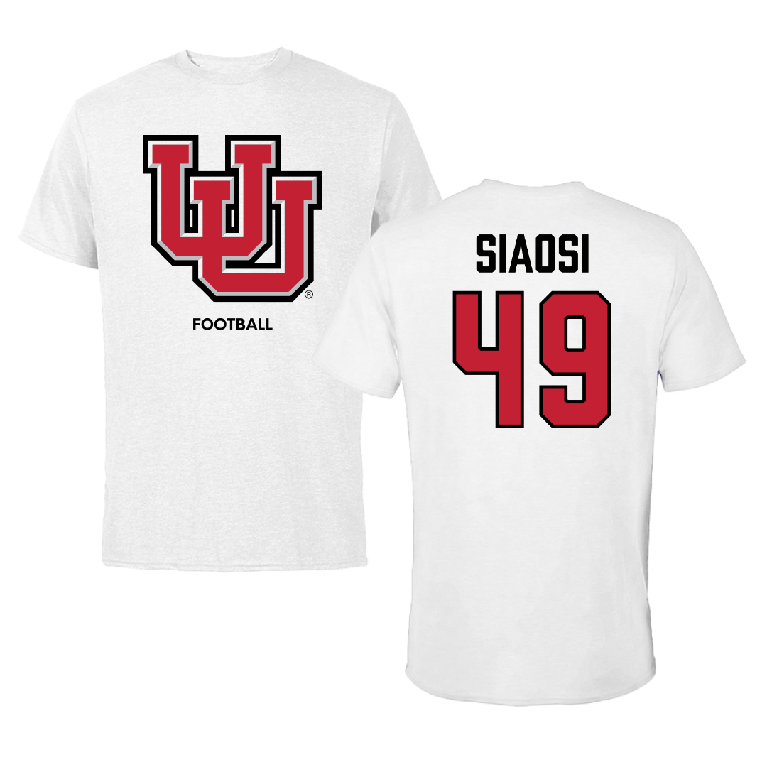 University of Utah Football White Tee - #49 Jason Siaosi
