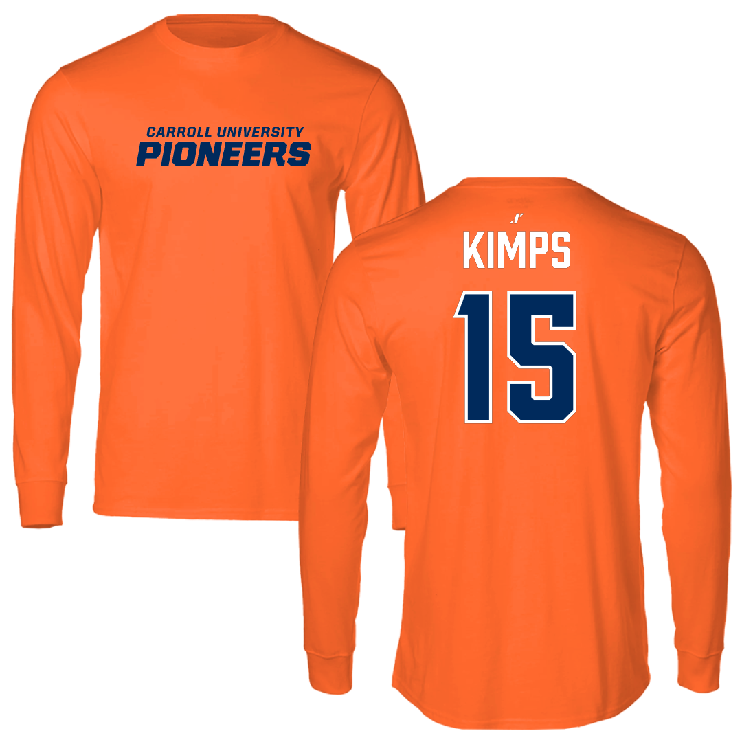 Carroll University Lacrosse Orange Performance Long Sleeve - #15 Emma Kimps