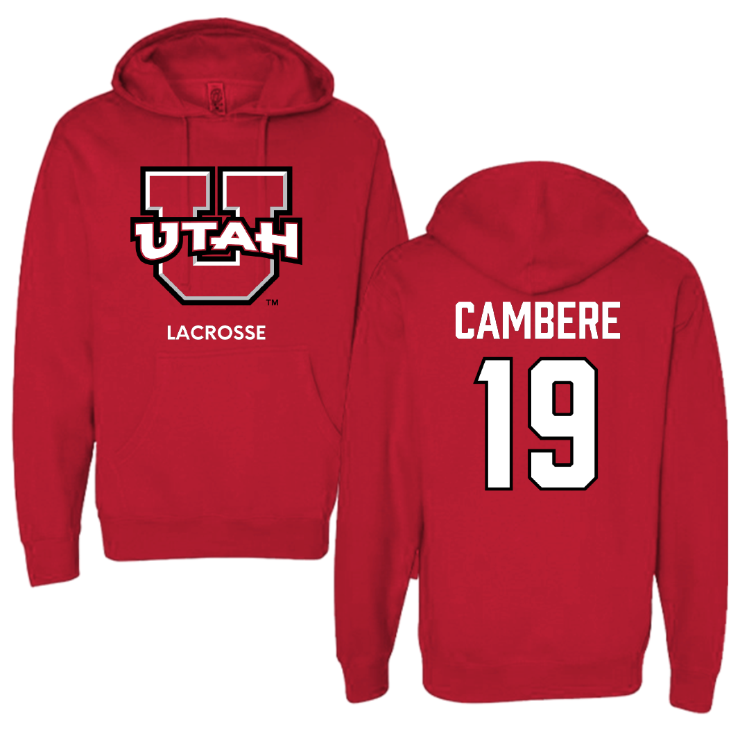 University of Utah Lacrosse (M) Red Utes Hoodie - #19 Sammy Cambere