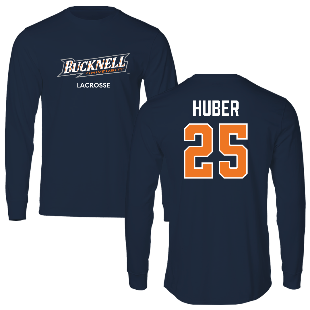 Bucknell University Lacrosse (M) Navy Long Sleeve - #25 Hans Huber